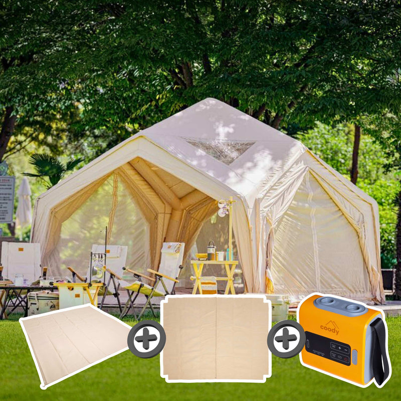 Coody Hub Beige (2-6 person) + Ground Sheet PVC + Carpet Coody Hub + Electric Pump