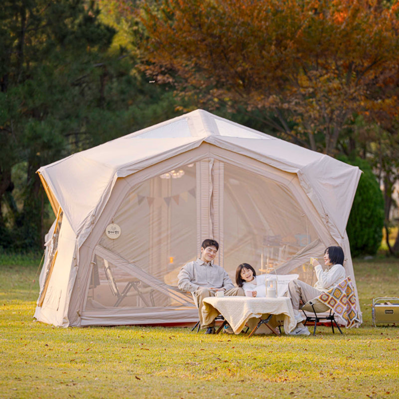 Coody Hub Pro Beige- Inflatable Tent for Camping (2-6 Person)