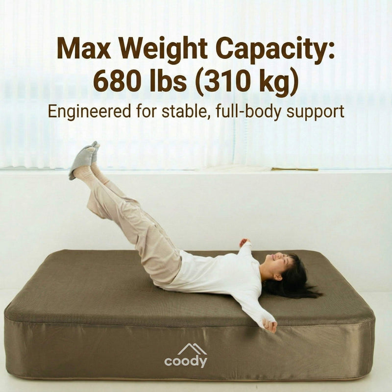Coody Air Mattress Green Queen (197×150×35 cm) – Premium Air Bed with Built-in Pump