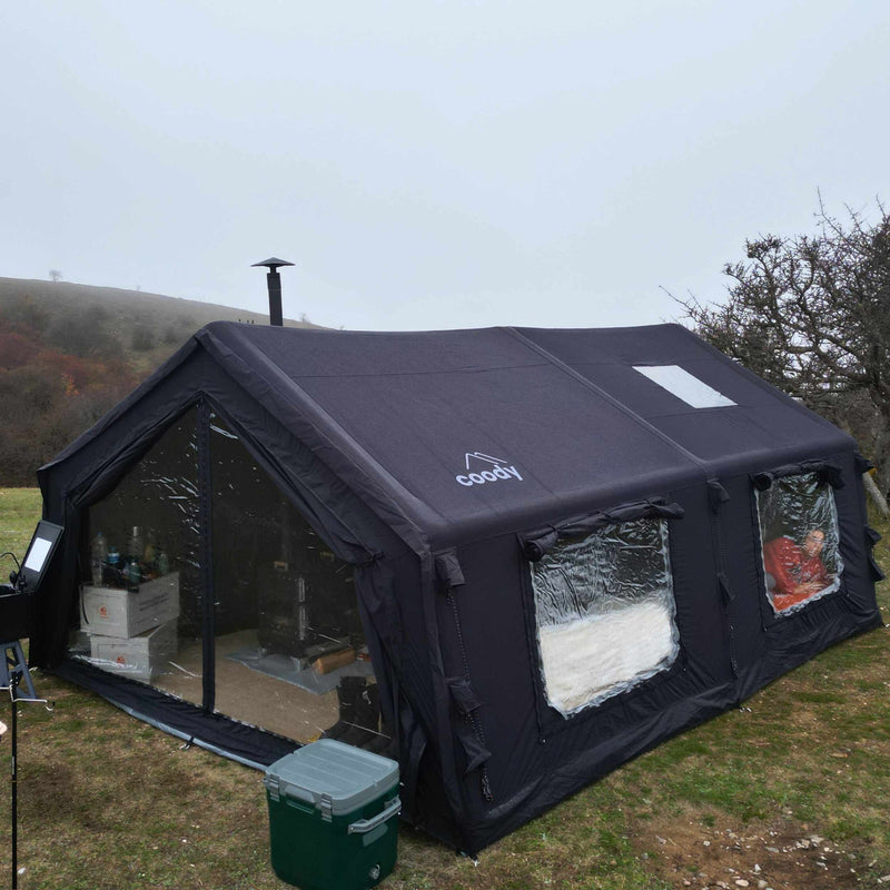 Coody 17.2 (Koala-7) Black Large Inflatable Tent for Camping (2-10 person)