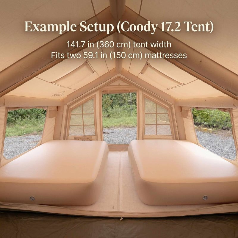 Coody Coreo Air Mattress Queen (150 × 200 × 35 cm) – Structured Air Block Inflatable Bed, Compact Pack Design