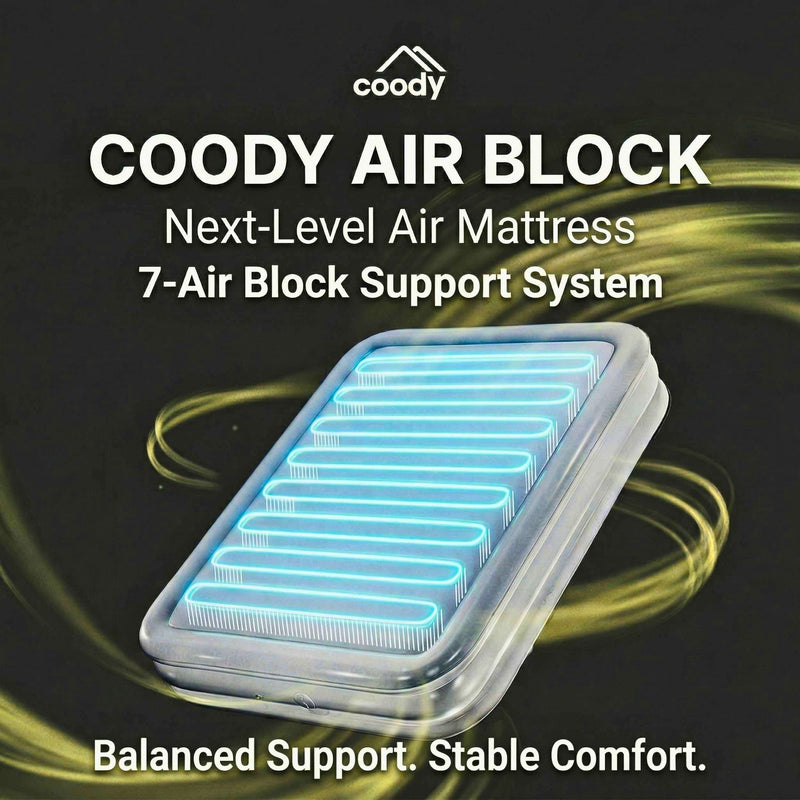 Coody Air Mattress Beige Twin XL (197×91×35 cm) – Premium Air Bed with Built-in Pump