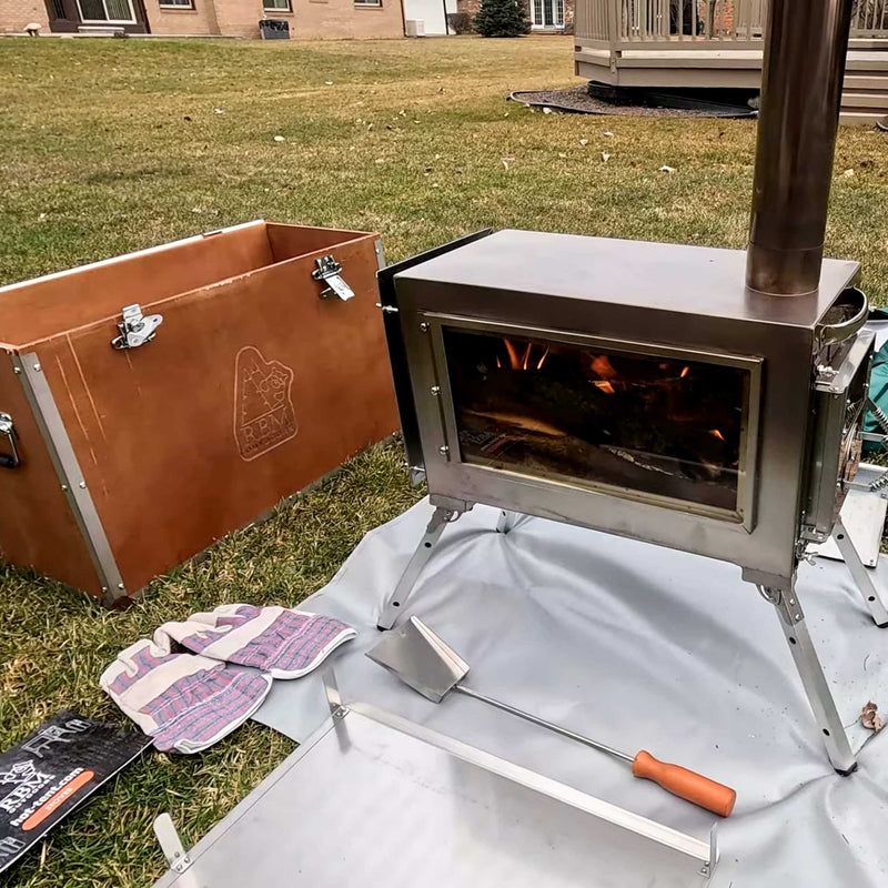 RBM Panda Large Sunny Beige (2-8 person) + RBM Wood Stove Caminus M