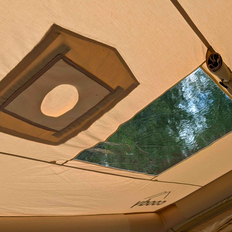 Coody 10.0 Beige  (2-4 person) Camping Bundle – Tent, PVC Ground Sheet, Carpet & Pump