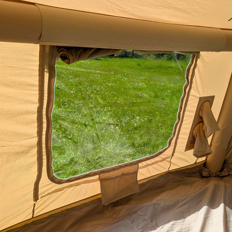 Coody 10.0 Beige  (2-4 person) Camping Bundle – Tent, PVC Ground Sheet, Carpet & Pump