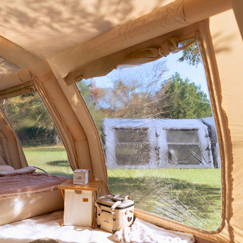 Coody Familia AirTent 17.2 Pro Beige- Inflatable Tent for Camping (2-10 Person)