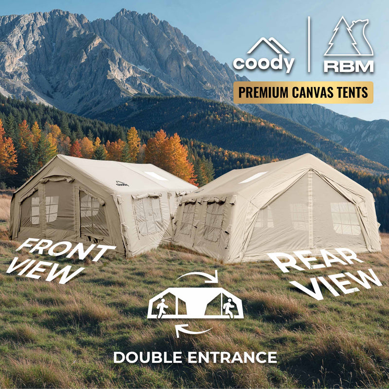 Coody 17.2 (Koala-7) Beige Large Inflatable Tent for Camping (2-10 person)