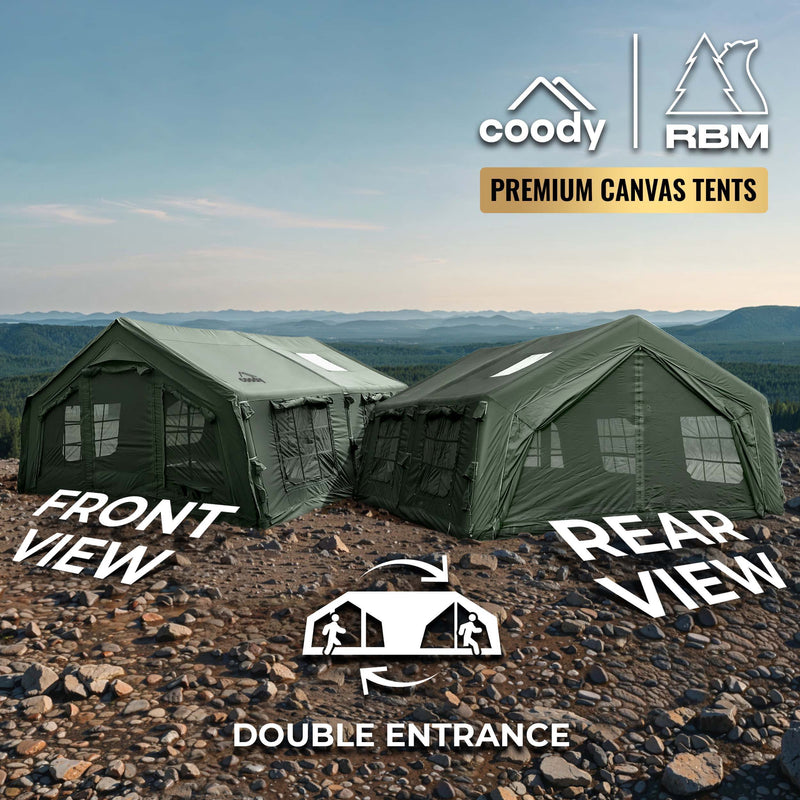 Coody 17.2 Forest Green (2-10 person) + RBM Wood Stove Caminus M