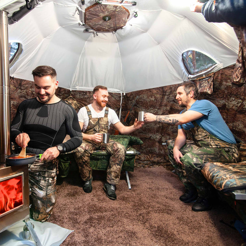 RBM Outdoors UP-5 - All-Seasons Double Layer Hot Tent for 2-6 person