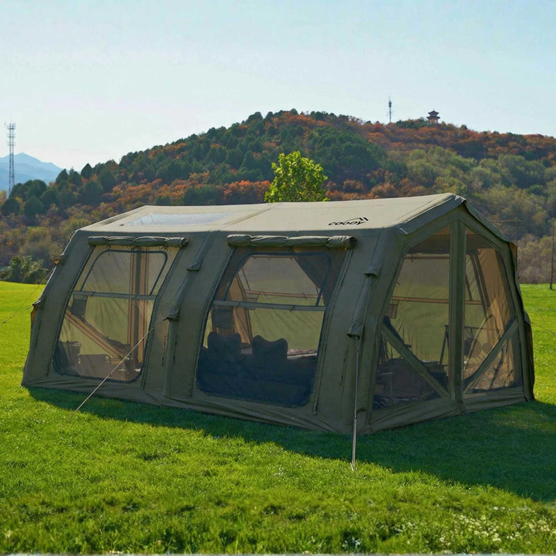 Coody Familia AirTent 17.2 Pro Forest Green- Inflatable Tent for Camping (2-10 Person)