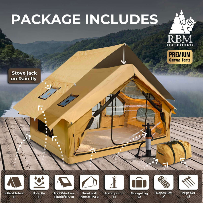 RBM Panda Medium Sunny Beige (1-4 person) + RBM Wood Stove Caminus S