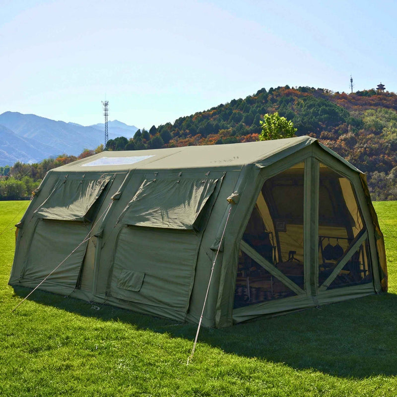 Coody Familia AirTent 17.2 Pro Forest Green- Inflatable Tent for Camping (2-10 Person)