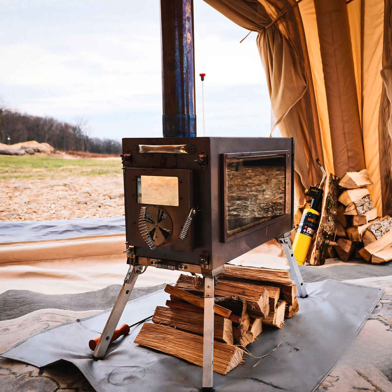 RBM Panda Large Sunny Beige (2-8 person) + RBM Wood Stove Caminus M