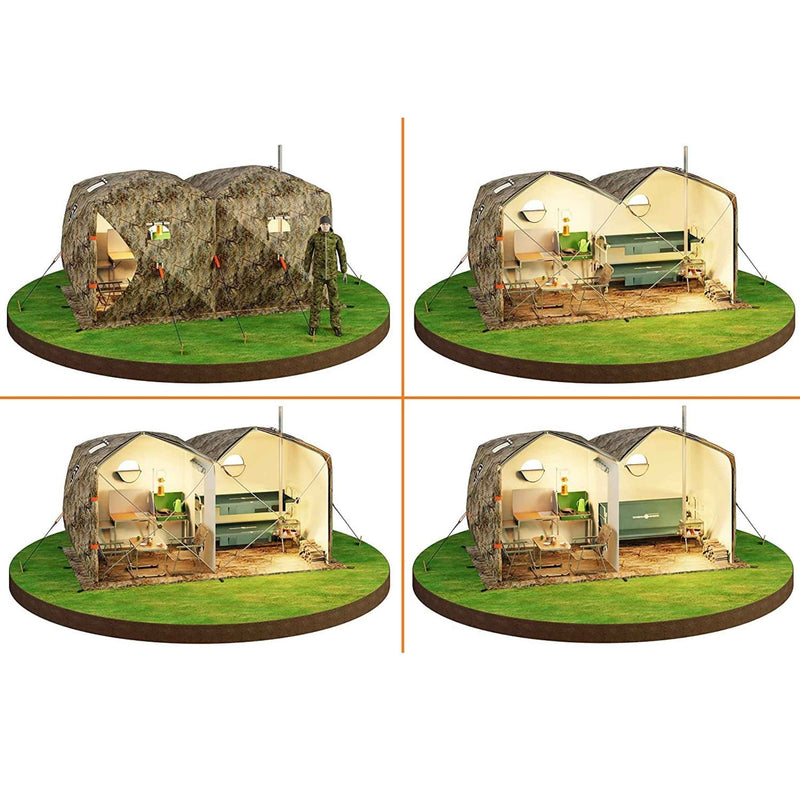 RBM Outdoors Cuboid 4.40 - All-Season Double-Layer Hot Tent with Stove Jack for 2-6 People