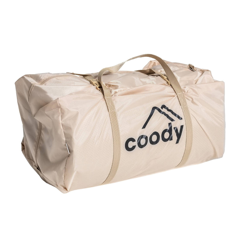 Coody 10.0 Beige  (2-4 person) Camping Bundle – Tent, PVC Ground Sheet, Carpet & Pump