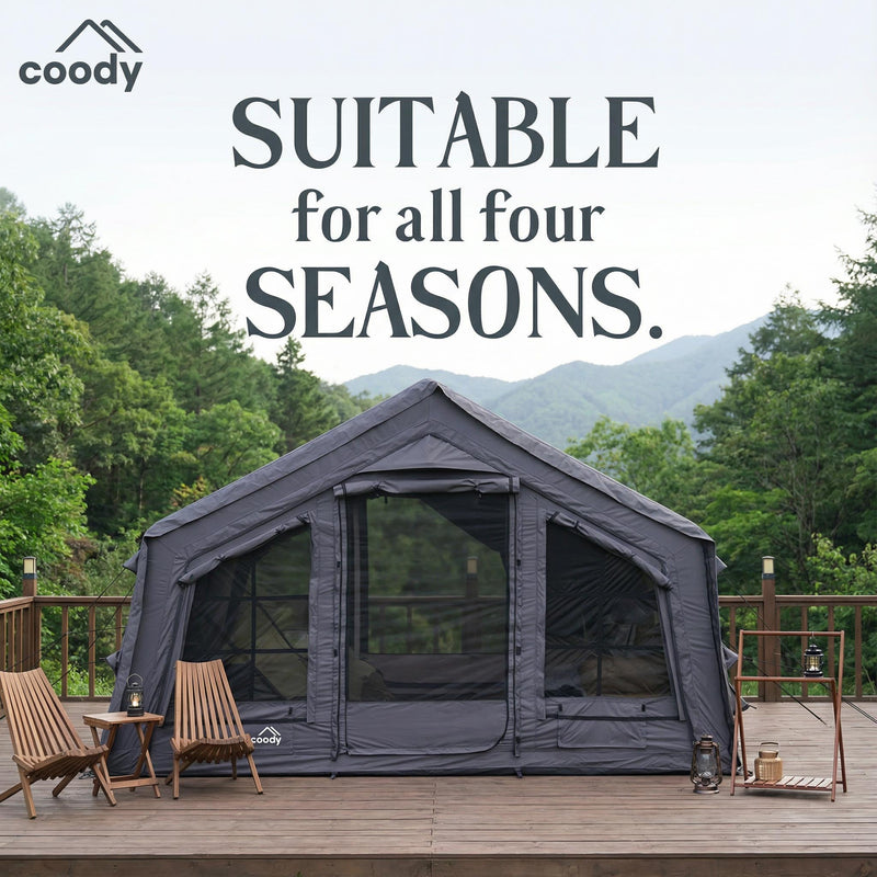 Coody 17.2 (Koala-7) Gray Inflatable Tent House for Camping (2-10 person)