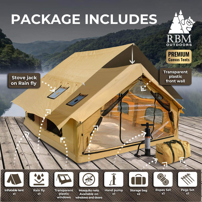 RBM Panda Large Sunny Beige - Inflatable Tent for Camping (2-6 person)