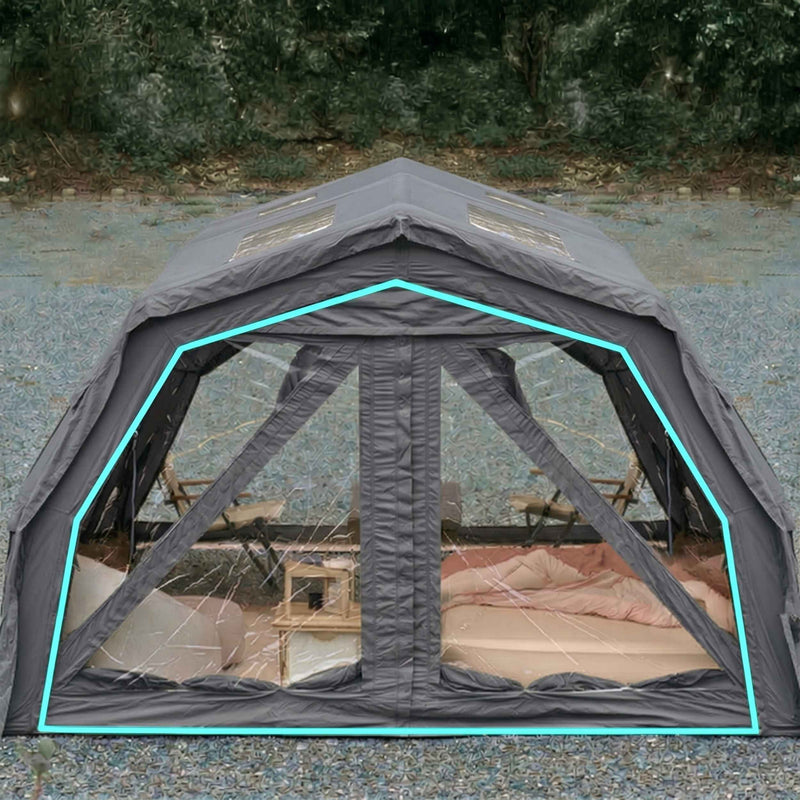 Coody Familia AirTent 17.2 PRO Gray (2-10 Person)+Electric Pump+TPU Door Gray+Ground Sheet