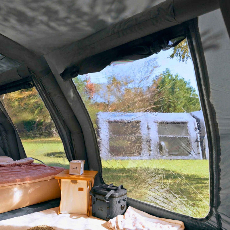 Coody Familia AirTent 17.2 PRO Gray (2-10 Person)+Electric Pump+TPU Door Gray+Ground Sheet