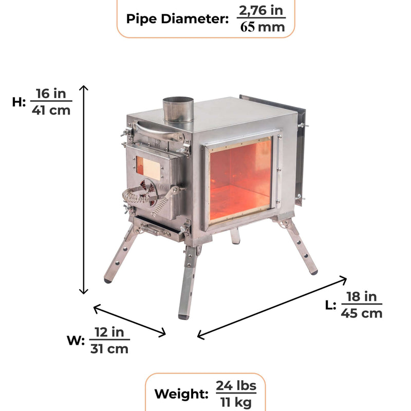 RBM Small Wood Stove With Fire-Resistant Glass «Caminus S»