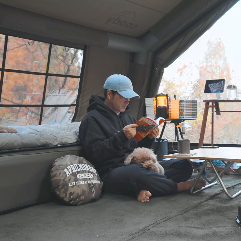 Coody 10.0 Forest Green (2-4 person) + Ground Sheet PVC + Carpet Coody 10.0 + Electric Pump