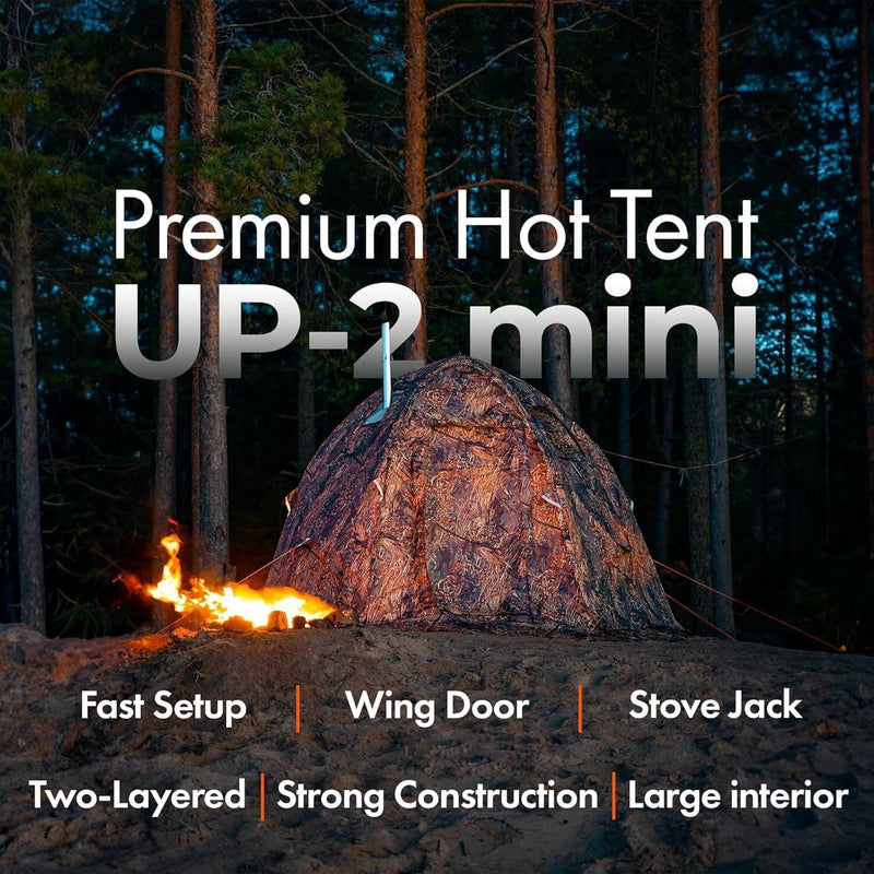 RBM Outdoors UP-2 Mini - All-Seasons Double Layer Hot Tent for 1-3 person