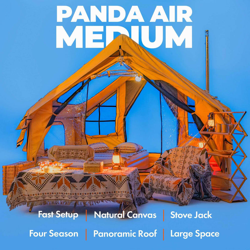 RBM Panda Medium Sunny Beige (1-4 person) + RBM Wood Stove Caminus S