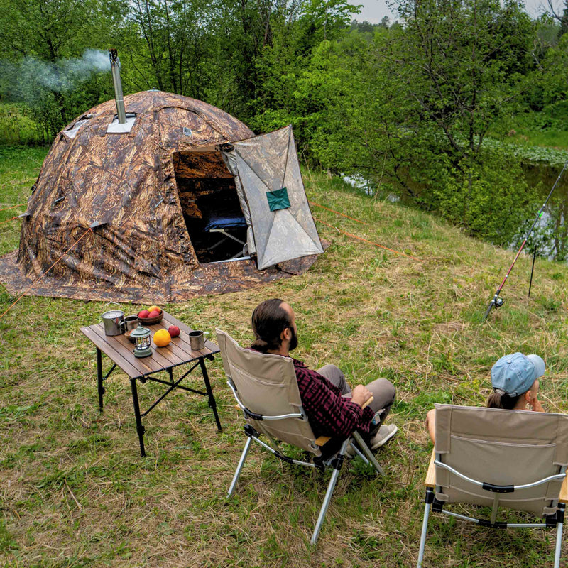 RBM Outdoors UP-2 - All-Seasons Double Layer Hot Tent for 2-4 person