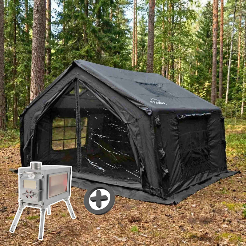 Coody 10.0 Black (2-10 person) + RBM Wood Stove Caminus S