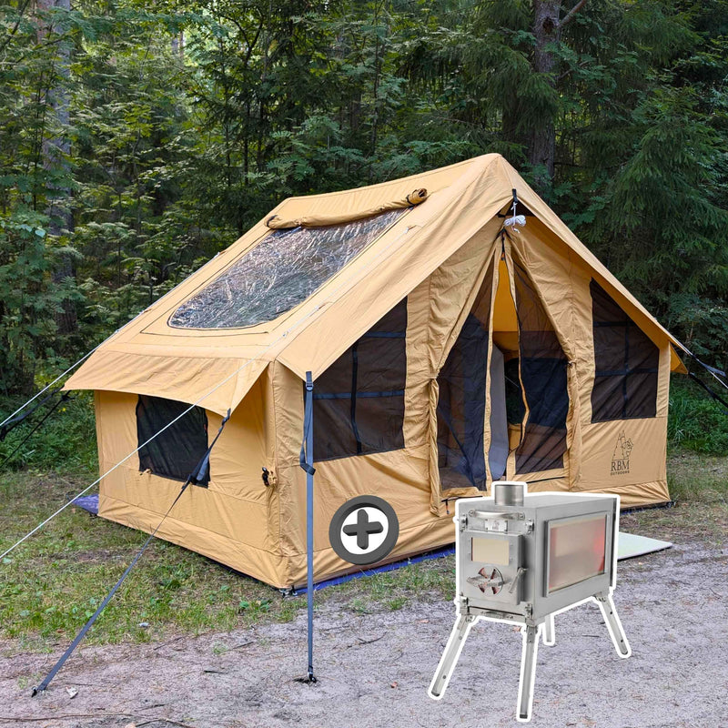 RBM Panda Medium Sunny Beige (1-4 person) + RBM Wood Stove Caminus S