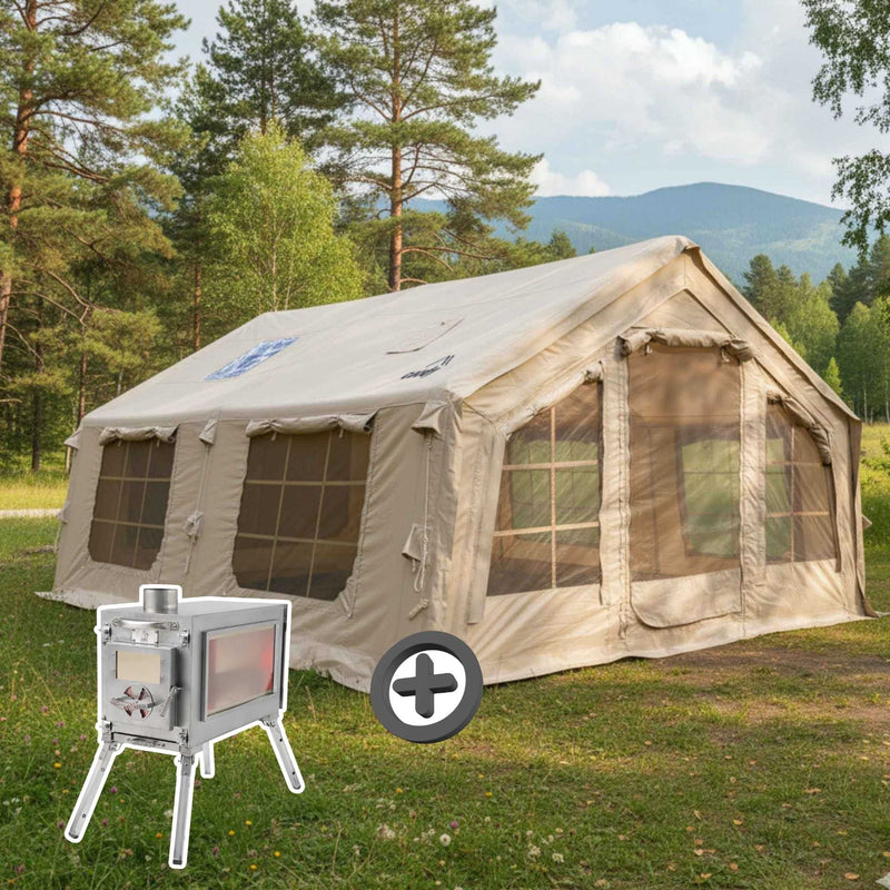 Coody 17.2 Beige (2-10 person) + RBM Wood Stove Caminus M