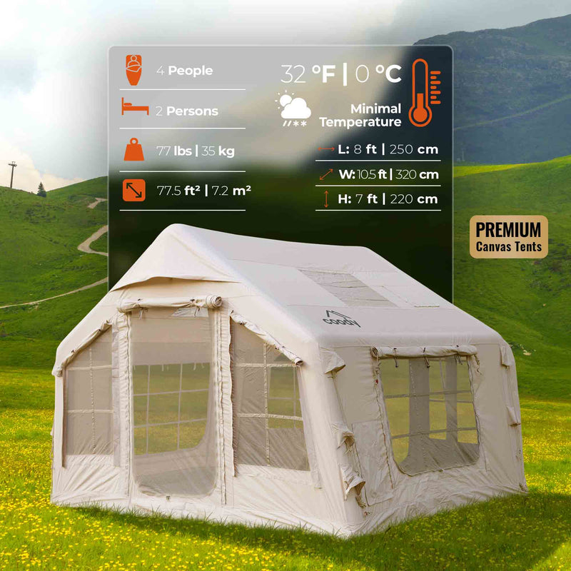Coody 8.0 Beige Inflatable Tent for Camping (1-4 person)
