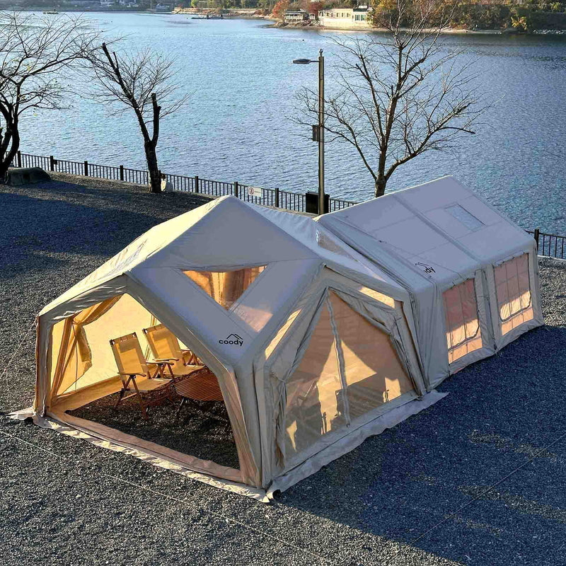 Coody Hub Shelter Beige - Inflatable Tent for Camping (2-6 Person)