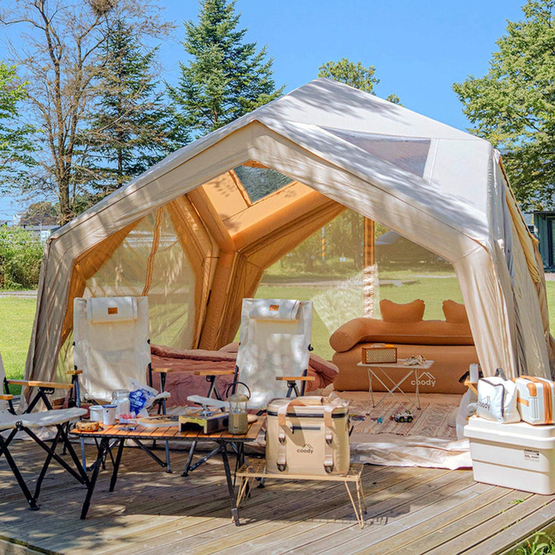 Coody Hub Shelter Beige - Inflatable Tent for Camping (2-6 Person)