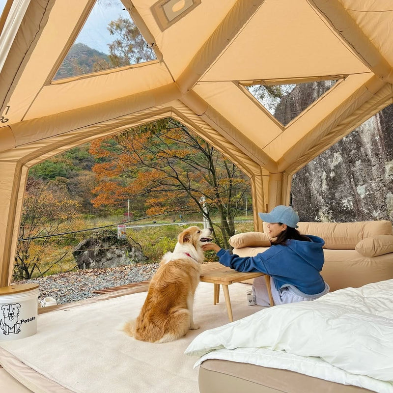 Coody Hub Beige (2-6 person) + Ground Sheet PVC + Carpet Coody Hub + Electric Pump