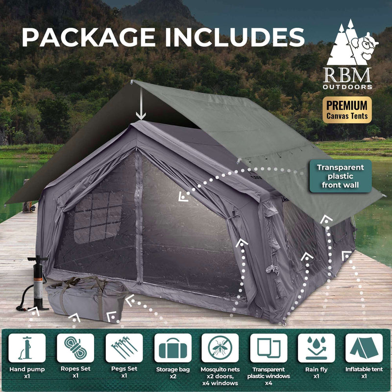 Coody 17.2 Forest Green (2-10 person) + RBM Wood Stove Caminus M