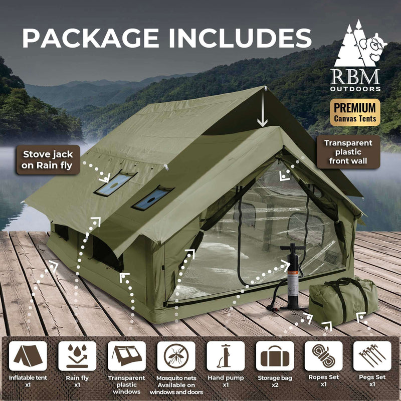 RBM Panda Large Forest Green (2-6 person) + RBM Wood Stove Caminus M