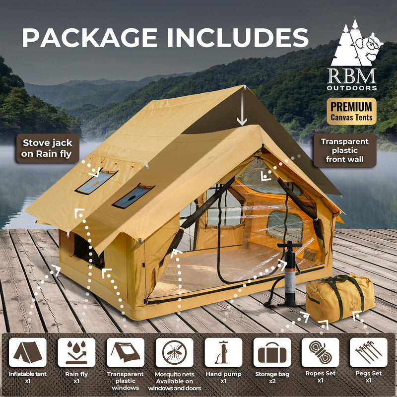 RBM Outdoors Panda Medium Sunny Beige Inflatable tent for Camping (1-4 person)