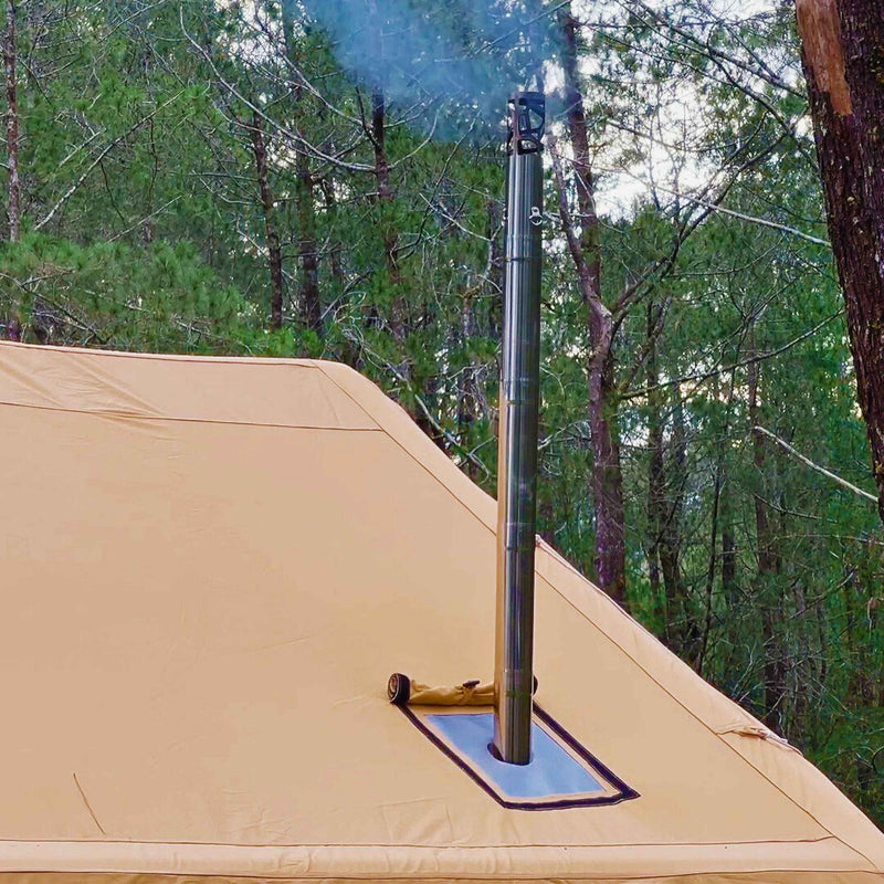 RBM Panda Medium Sunny Beige (1-4 person) + RBM Wood Stove Caminus S