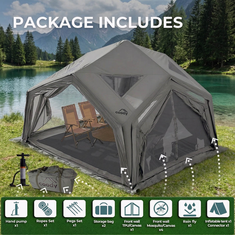 Coody | RBM Hub Shelter Inflatable Tent for 2-6 Person (Gray)