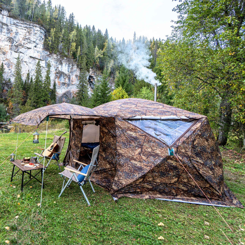 RBM Outdoors Hexagon - All-Seasons Double Layer Hot Tent for 2-9 person