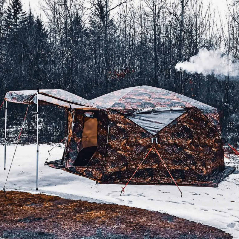 RBM All-Seasons tent  Hexagon for 2-9 person + Wood Stove Caminus M + Three-Layer Floor