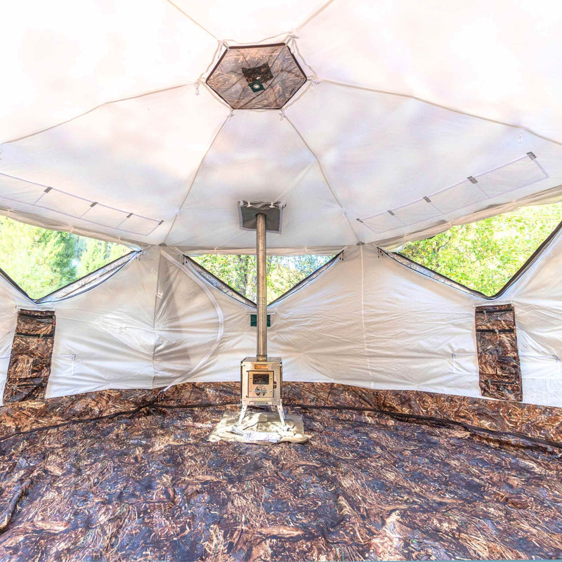 RBM All-Seasons tent  Hexagon for 2-9 person + Wood Stove Caminus M + Three-Layer Floor