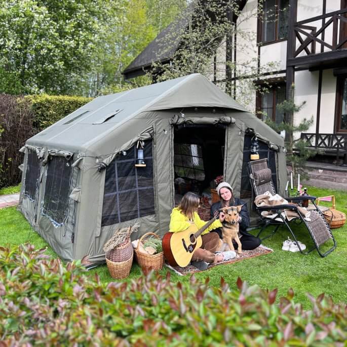 Coody 13.6 (Koala-5) Forest Green Inflatable Tent for Camping (2-8 person)