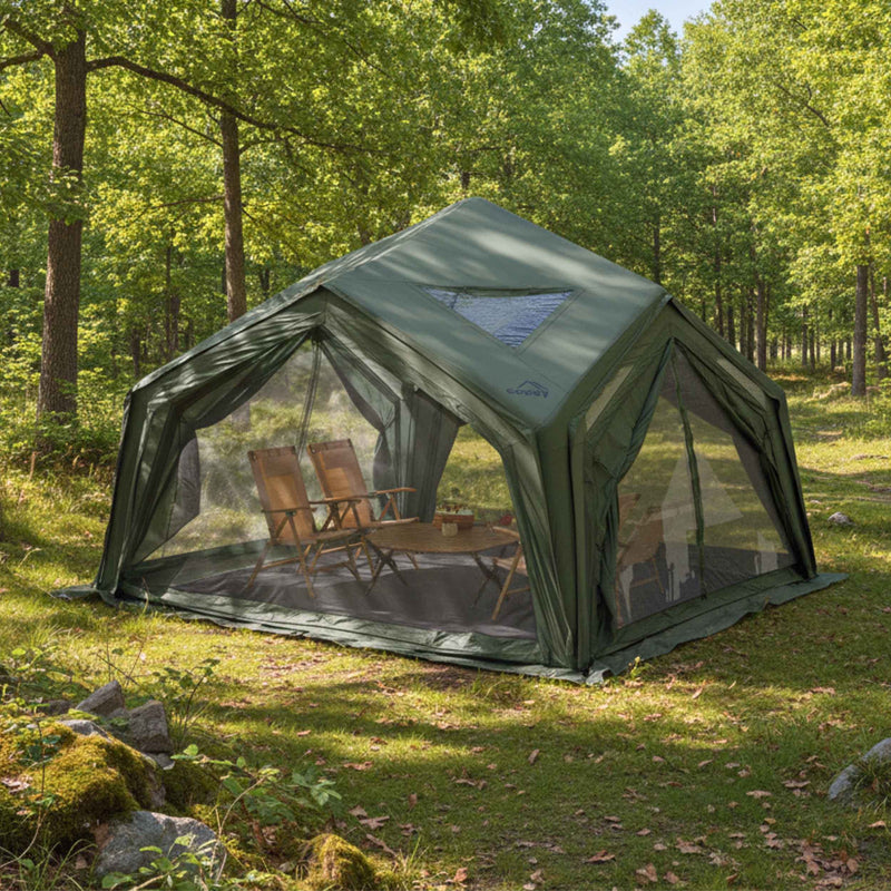 Coody Hub Shelter Forest Green- Inflatable Tent for Camping (2-6 Person)