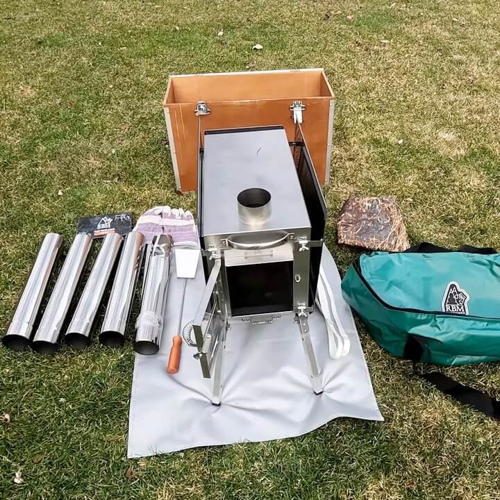 Coody 13.6 Forest Green (2-10 person) + RBM Wood Stove Caminus M