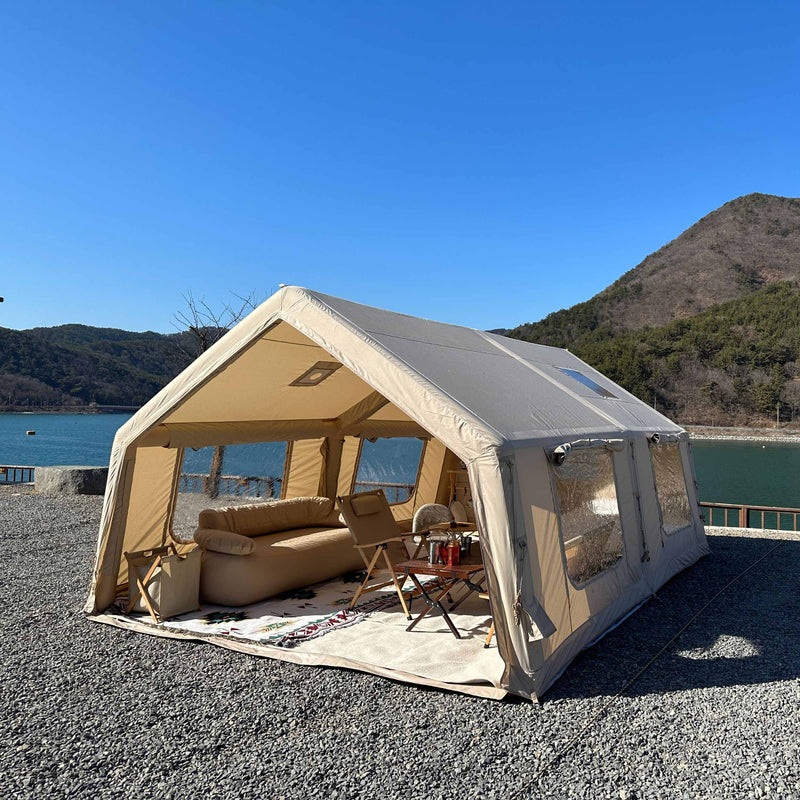 Coody 17.2 (Koala-7) Beige Large Inflatable Tent for Camping (2-10 person)