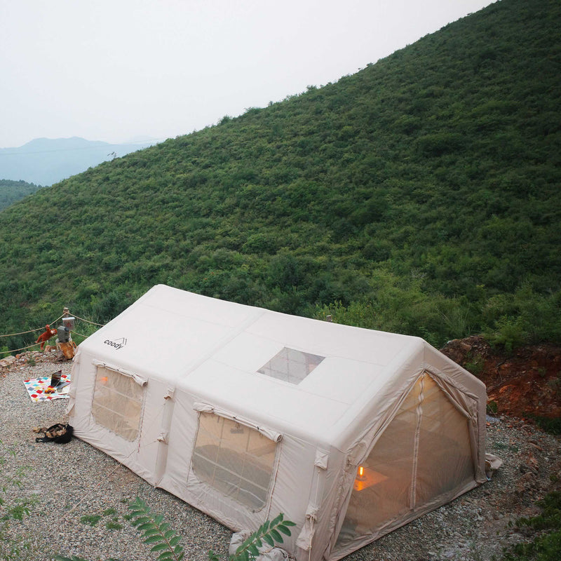 Coody 17.2 (Koala-7) Beige Large Inflatable Tent for Camping (2-10 person)